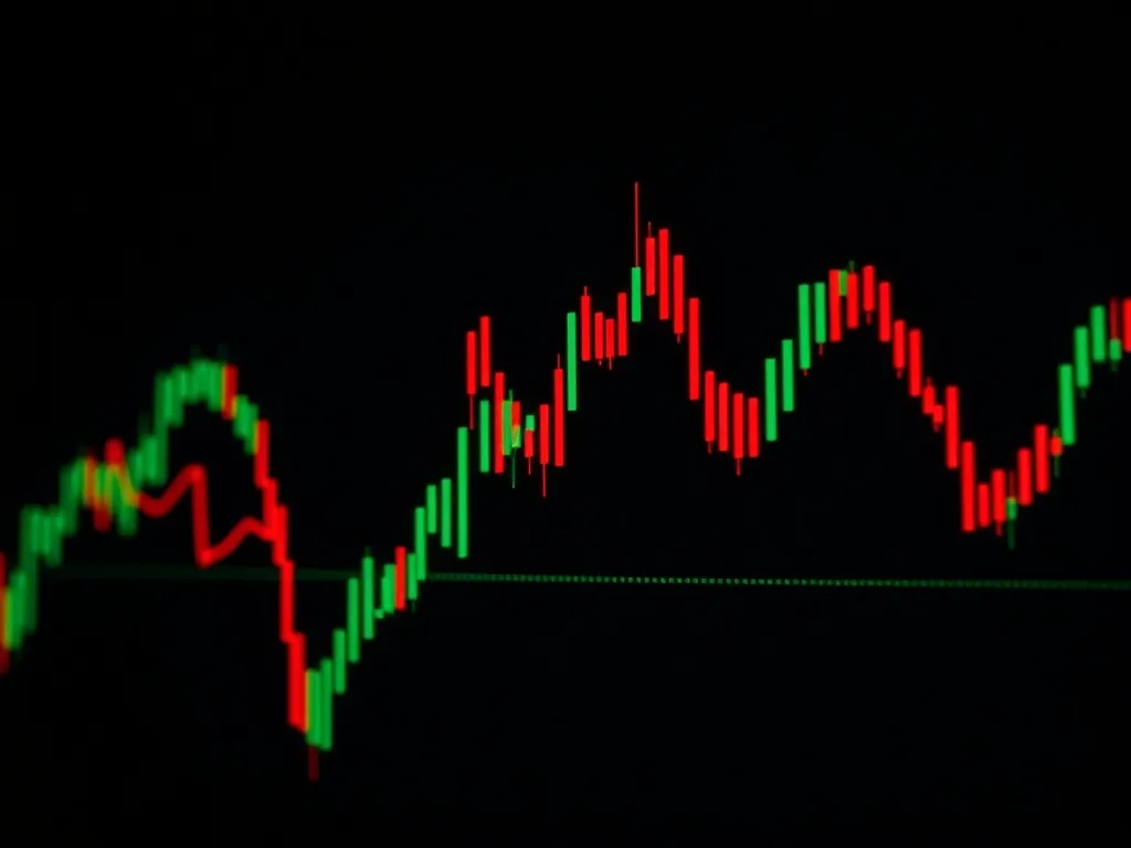 Abstract digital representation of stock market red and gree